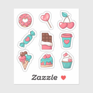 Heart Shaped Desserts Stickers