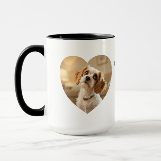 Heart-Shaped Dog Design – “Happiness on Four Paws” Mug (Left)
