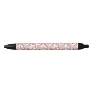 Heart-Shaped Donuts with Sprinkles Black Ink Pen