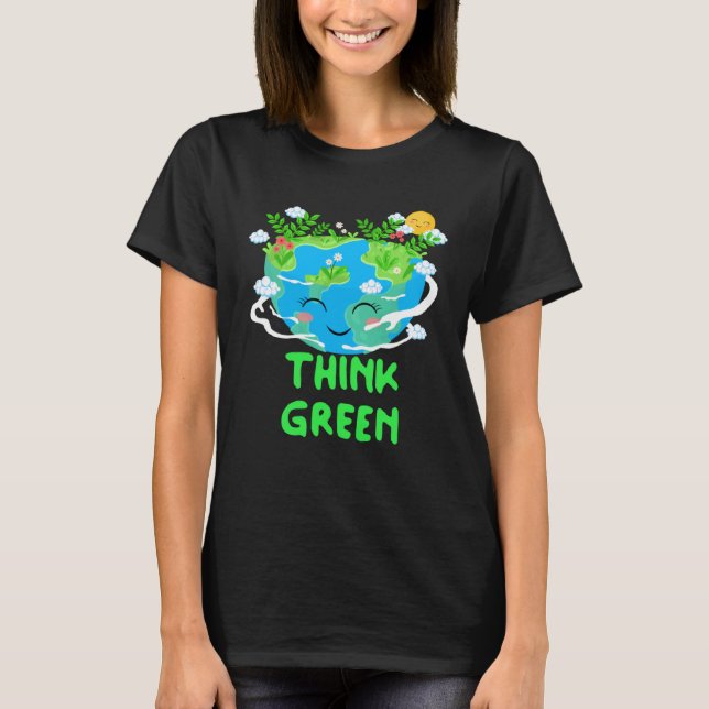 Heart Shaped Earth Day Everyday Bees World Environ T-Shirt (Front)