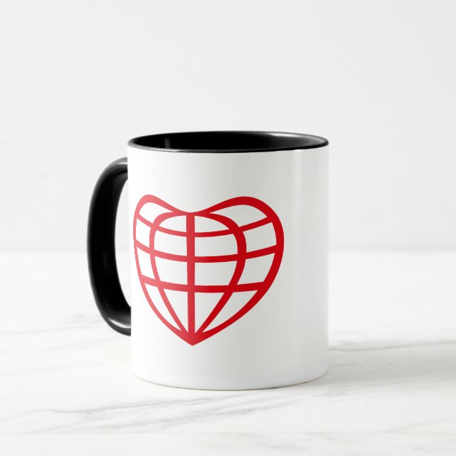 Heart Shaped Earth Globe Love Mug (Front Left)
