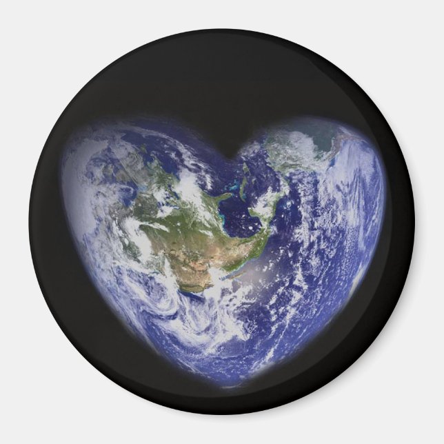 Heart-Shaped Earth Magnet (Front)