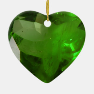 Heart‑Shaped Emerald Ceramic Tree Decoration