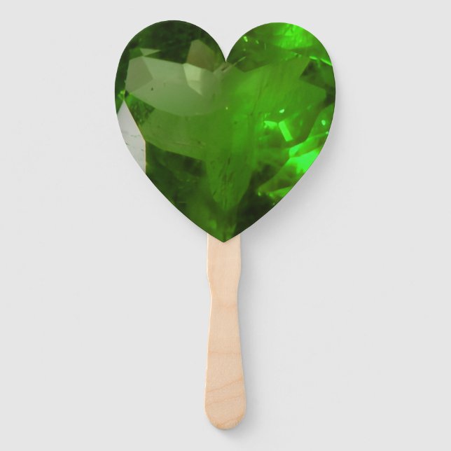 Heart‑Shaped Emerald Hand Fan (Front)