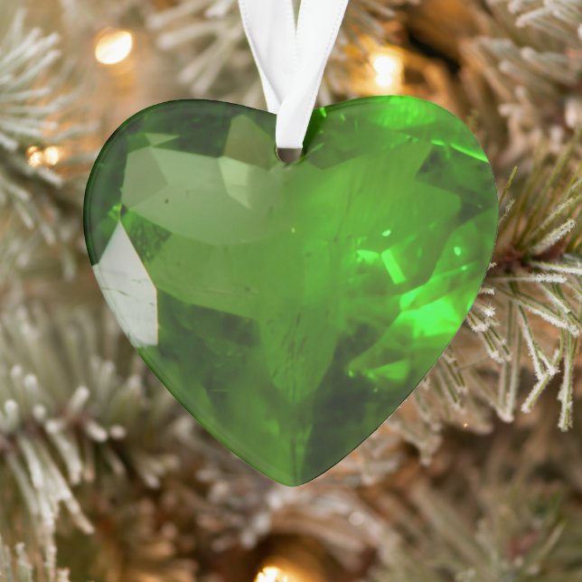 Heart‑Shaped Emerald Ornament (Tree)