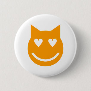 Heart Shaped Eyes Emoji 6 Cm Round Badge