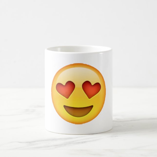 Heart-Shaped Eyes - Emoji Coffee Mug (Center)