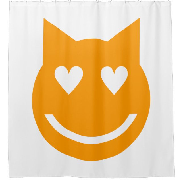 Heart Shaped Eyes Emoji Shower Curtain (Front)