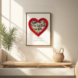 Heart Shaped Family Photo Collage Poster