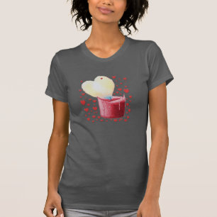 heart shaped flame red candle art T-Shirt