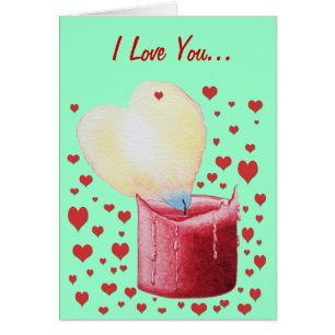 heart shaped flame red candle art valentines day