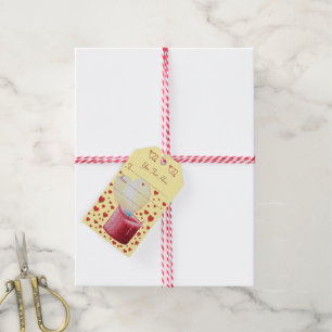 heart shaped flame red candle painting romantic gift tags
