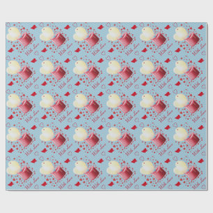 heart shaped flame red candle romantic wrapping paper