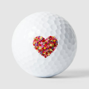 Heart-shaped Floral Valentine Love Arrangement Golf Balls