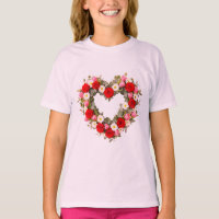 Heart Shaped Floral Wreath Roses Daisies Tulips