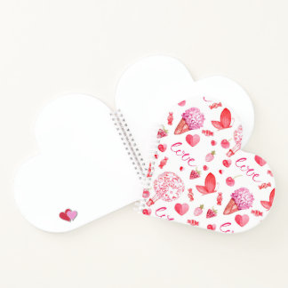 Heart Shaped Flowers & Love Spiral Notebook