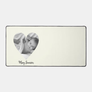Heart Shaped Frame for Upload Photo Desk Mat