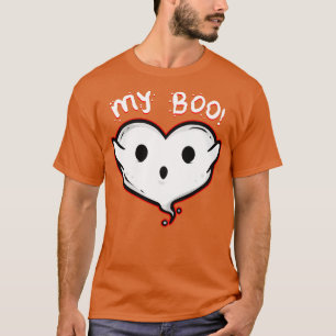 Heart Shaped Ghost Spirit Is My Boo On Halloween  T-Shirt