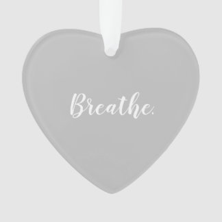 Heart-Shaped Grey Breathe Christmas Ornament