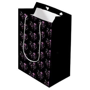 Heart Shaped Halloween Pattern Black Halloween Medium Gift Bag