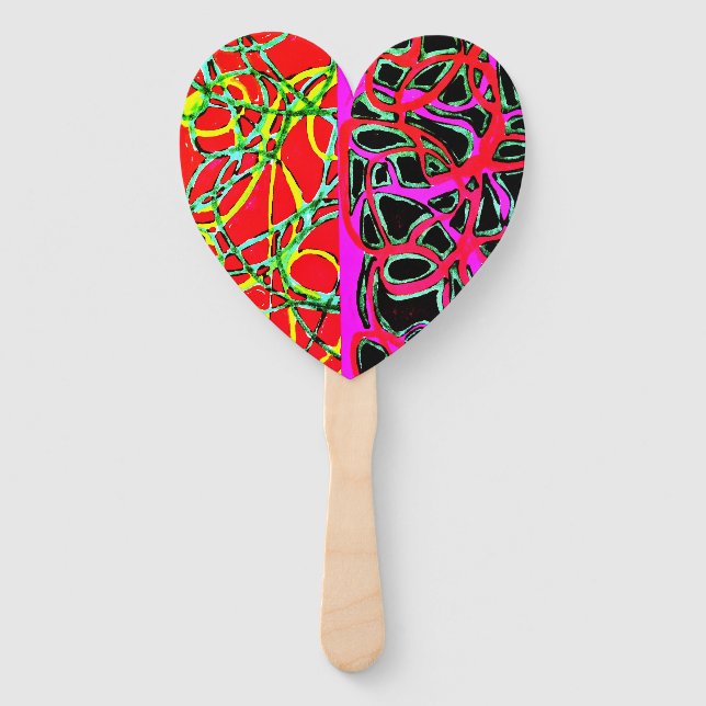 Heart-Shaped Hand Fan Set (10 Pieces) (Front)