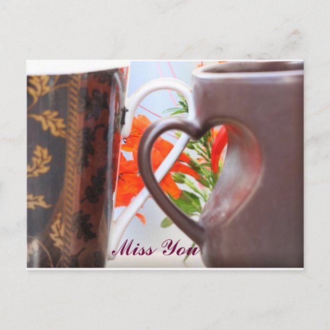 Heart Shaped Handle Mugs Postcard (Front)