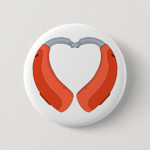 Heart Shaped Hearing Aid 6 Cm Round Badge