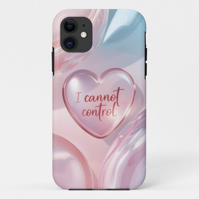 Heart-Shaped "I Cannot Control" Minimalist Mobile  Case-Mate iPhone Case (Back)