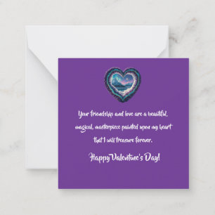 Heart-Shaped Ice Sculpture with Aurora Card