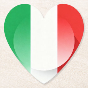 Heart-Shaped Italian Flag Coaster