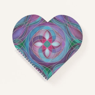 Heart-Shaped “Lemurian Ley Lines” Spiral Notebook