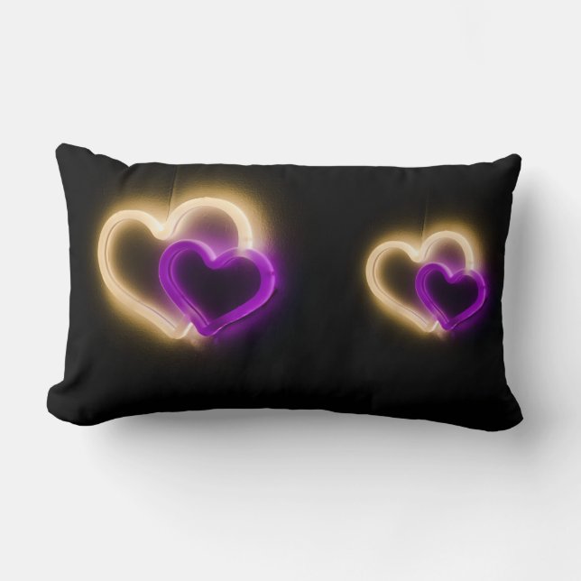 Heart shaped lighting lumbar cushion (Front)