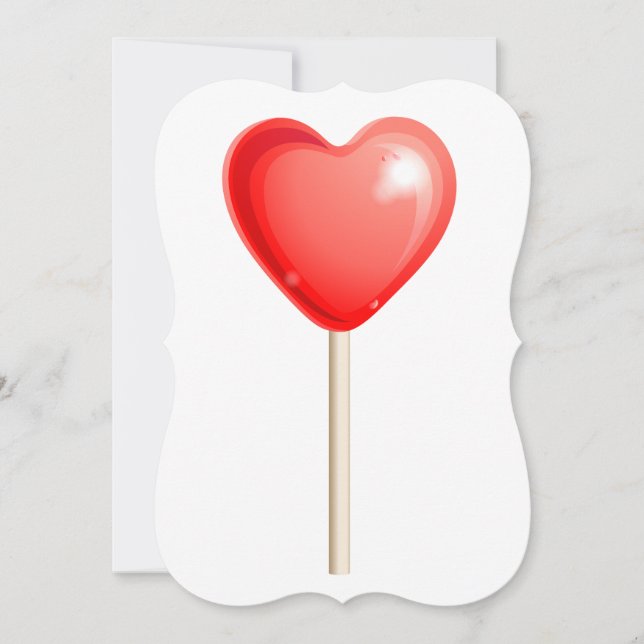 heart shaped lollipop invitation (Front)