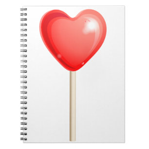 heart shaped lollipop notebook