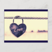 Heart Shaped Love Lock Attached to a Rope