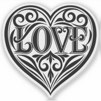 Heart Shaped Love vinyl sticker