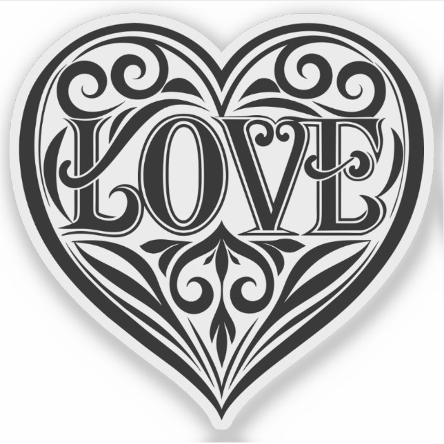 Heart Shaped Love vinyl sticker (Front)