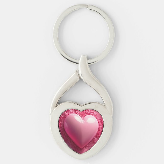 Heart-Shaped Metal Keychain (Front)