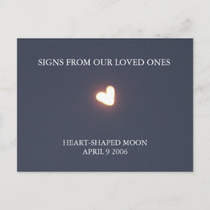 Heart-shaped moon post card
