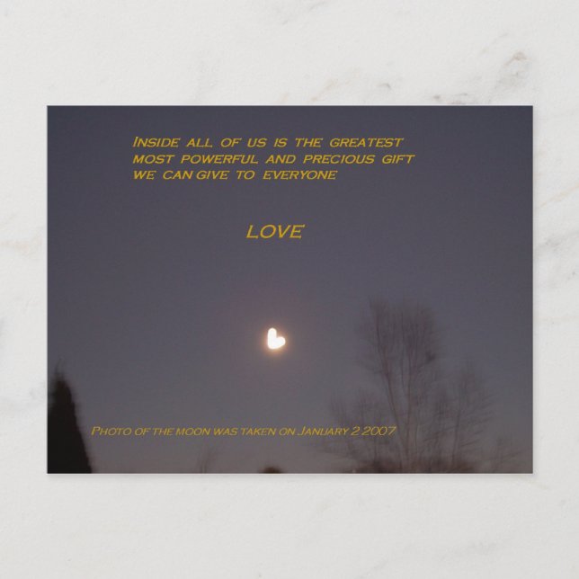 Heart shaped moon post card (Front)