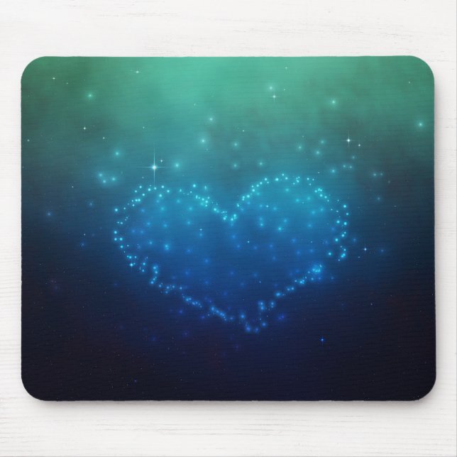 Heart-Shaped Night Stars Mouse Pad (Front)