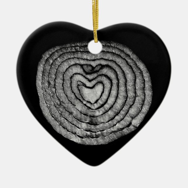 Heart Shaped Onion Ceramic Tree Decoration (Front)