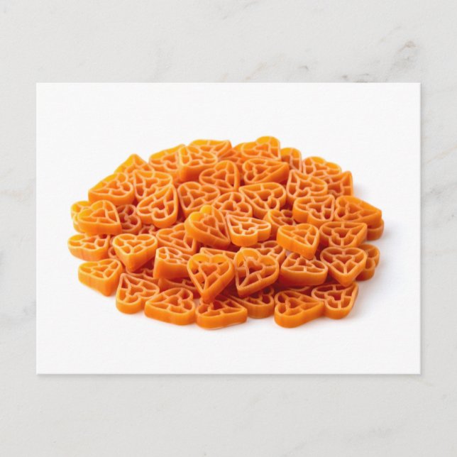 Heart shaped pasta postcard (Front)