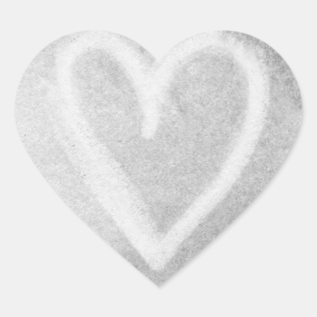 Heart-Shaped Pastel Silver Stickers (Front)