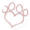 Heart Shaped Paw Print Dog Cat Puppy Kitten
