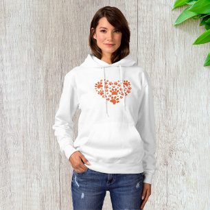 Heart Shaped Paw Prints Hoodie