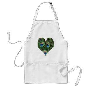 Heart Shaped Peacock Feather Apron