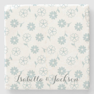 Heart Shaped Petal Flowers Stone Coaster