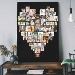Heart Shaped Photo Collage 51 Pictures Black Canvas Print<br><div class="desc">Heart Shaped photo collage with 51 of your favourite photos. The photo template is set up to automatically display your photos in a heart shape. The collage uses vertical, square and landscape photos. If you have any problems with picture placement, try cropping to the relevant shape and re-uploading. This design...</div>