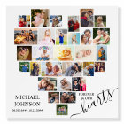 Heart Shaped Photo Collage Funeral Memorial Square